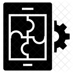 256x256 Mobile App Developer Icon Of Glyph Style