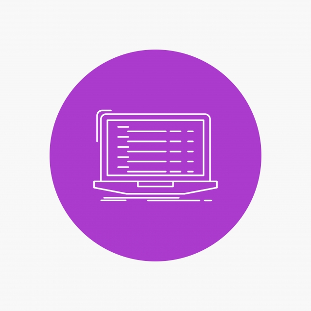 640x640 Api App Coding Developer Laptop White Line Icon In Circle Ba, App