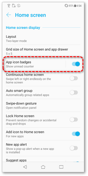 302x604 Zenfone How To Enable And Display The Badge On The App Icon