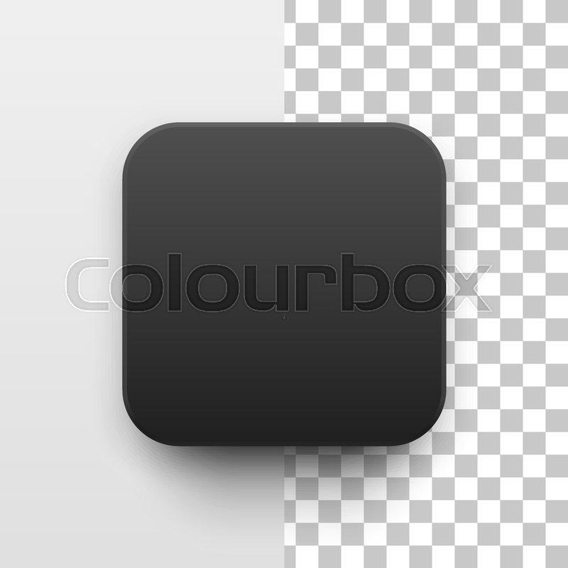 800x800 Black Abstract App Icon, Blank Button Stock Vector Colourbox