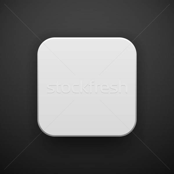600x600 White Blank App Icon Button Template Vector Illustration Vitaly