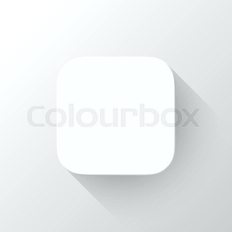 800x800 White Technology App Icon Blank Button Template With Flat Designed