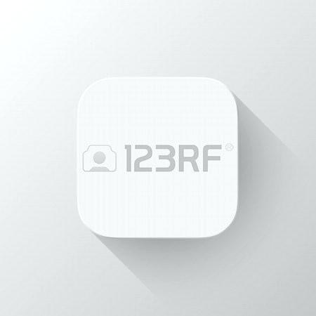 450x450 White Technology App Icon Button Blank Template With Shadow Vector