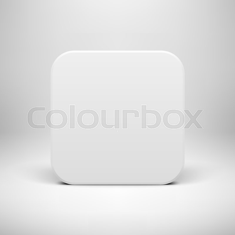 800x800 White Abstract App Icon, Blank Button Stock Vector Colourbox
