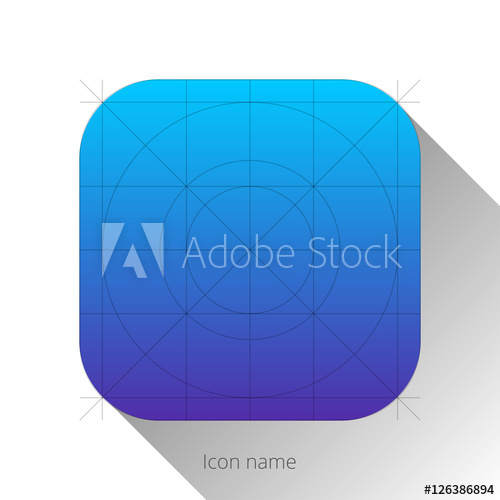 500x500 Abstract Blue Violet App Icon, Blank Button Template With Flat