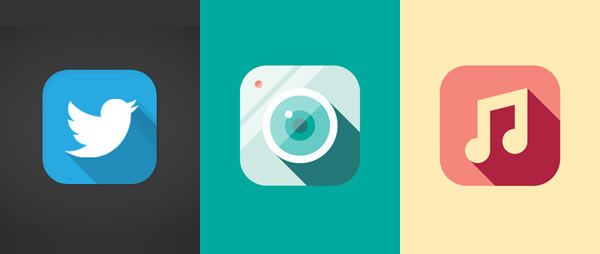 600x254 Long Shadow App Icons