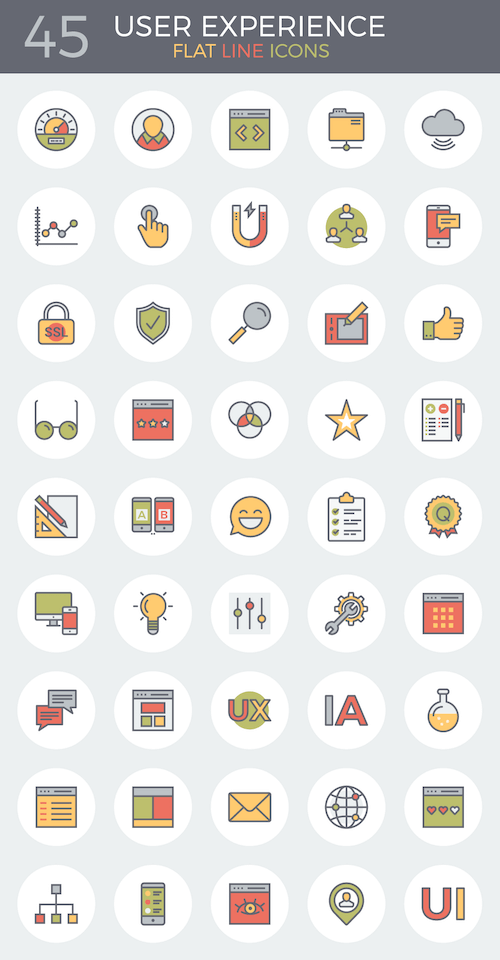 500x960 Flat Line Ux And E Commerce Icons For Free Icons
