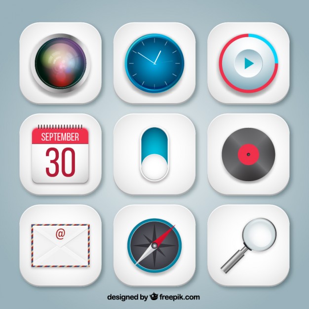 626x626 Variety Of App Icons Vector Free Download