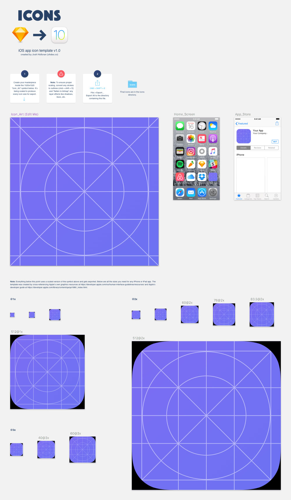 1000x1720 Ios App Icon Template For Sketch