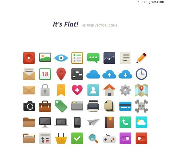 600x585 Designer Mobile App Flat Design Icon Material