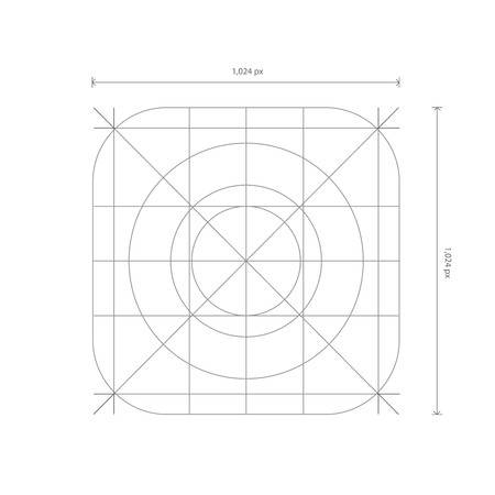 450x450 Vector App Icon With Dimensions And Development Grid Line Royalty