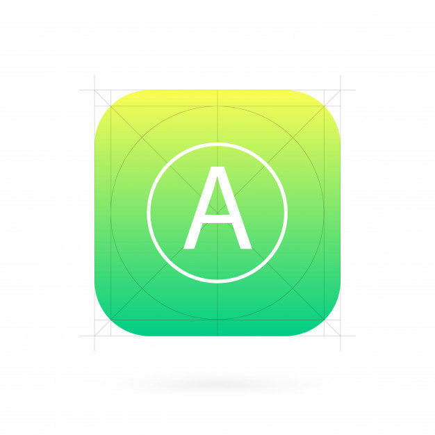 626x626 App Icon Template With Guidelines, Grids Vector Premium Download