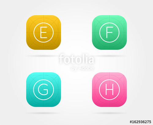 500x411 Set Of App Icon Template With Guidelines Vector Fresh Colour