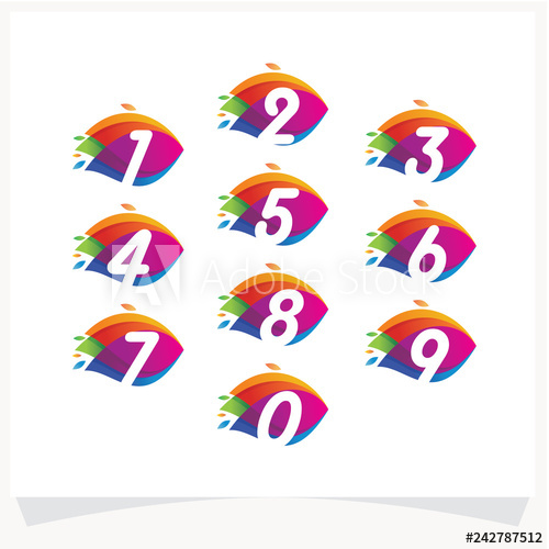 500x500 Number Colorful Set Logo Design, Logo Design Template Inspiration