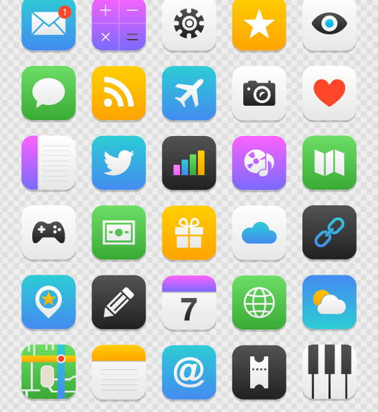 550x600 Freebie Mobile App Icon Set