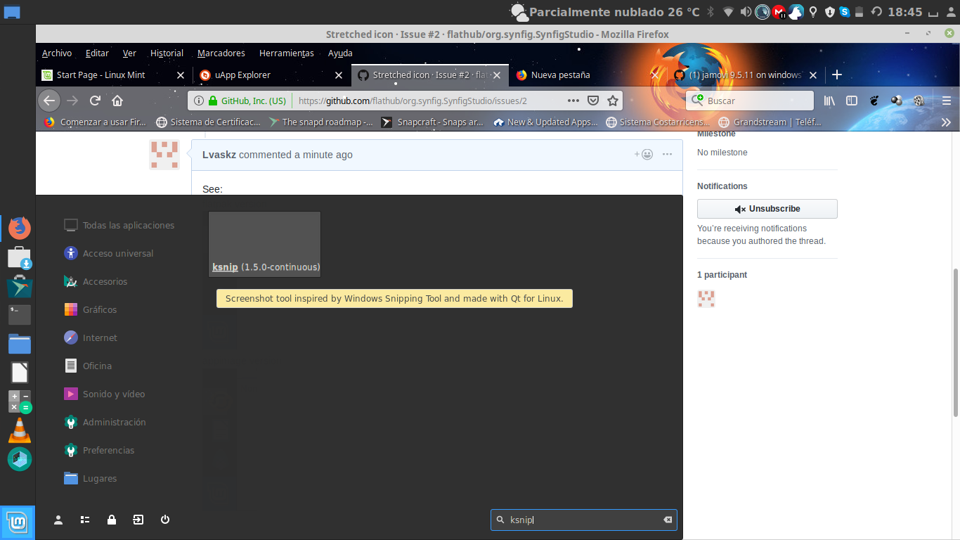 1366x768 No Icon Task Bar No Icon Appmenu Ksnip With Appimage Launcher