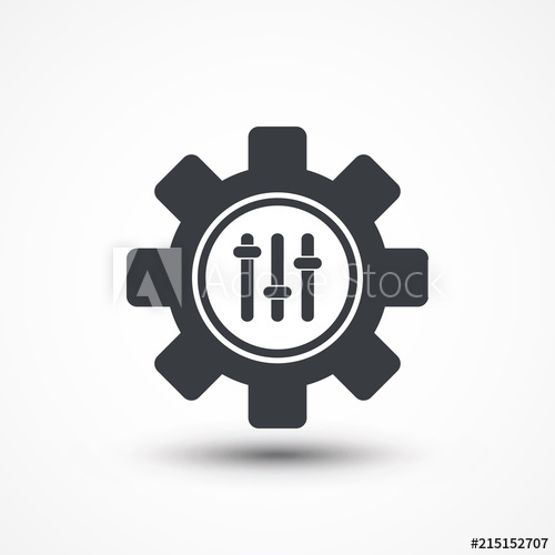 500x500 Settings Icon, Gear Within Sliders, Cog Sign Picture