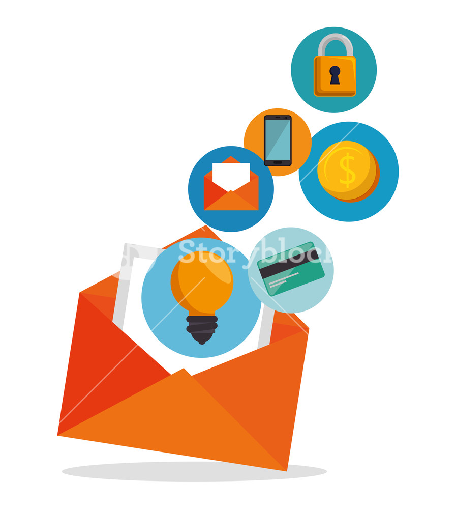 897x1000 Email Envelope Marketing App Icon Vector Illustration Royalty Free
