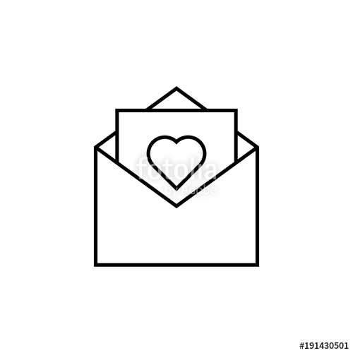 500x500 Love Card In Envelope Icon Element For Mobile Concept And Web