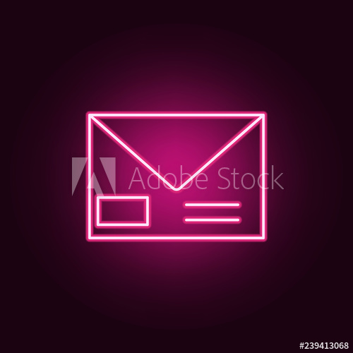500x500 The Envelope Icon Elements Of Media In Neon Style Icons Simple