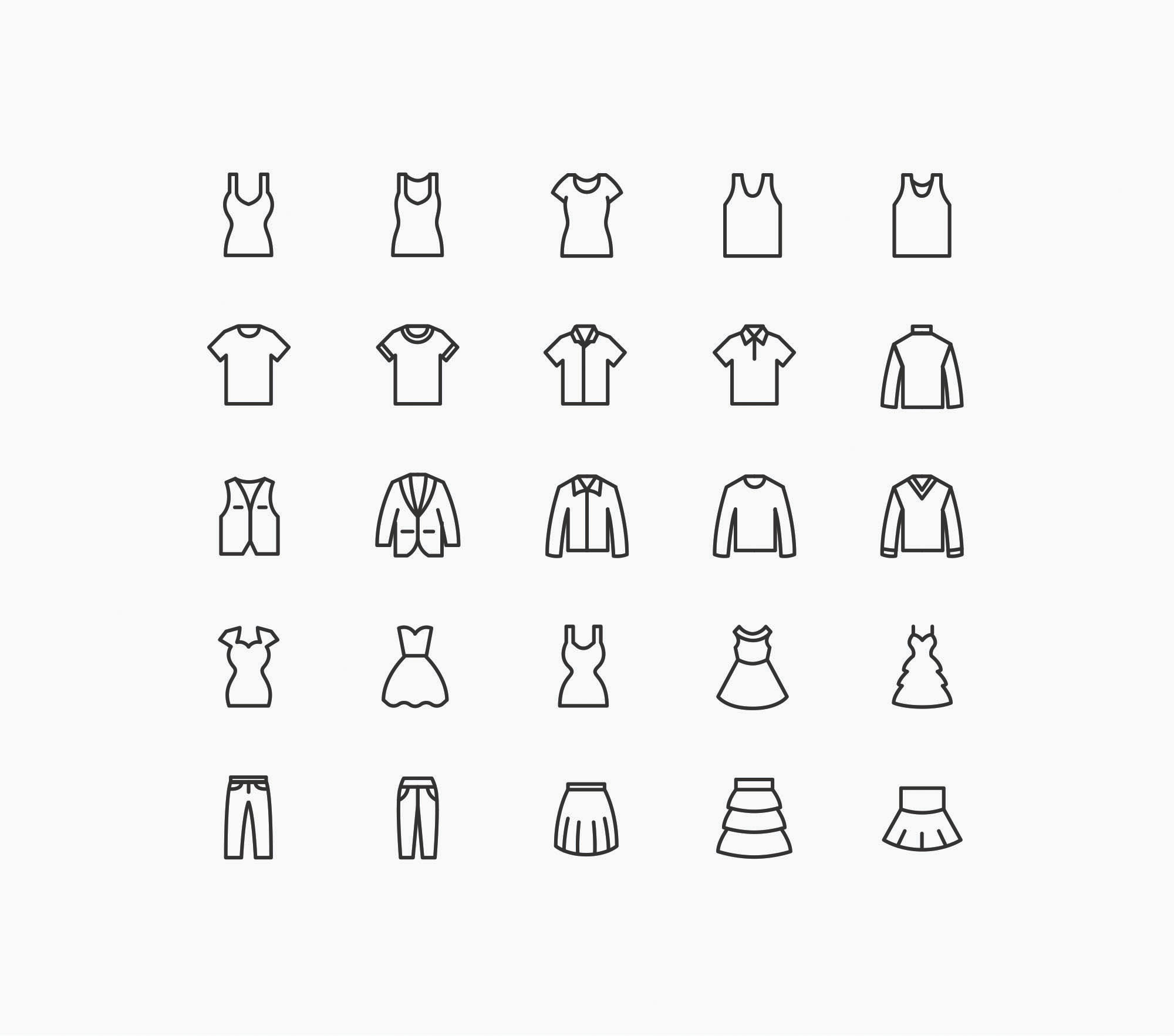 2000x1765 Apparel Line Vector Icons