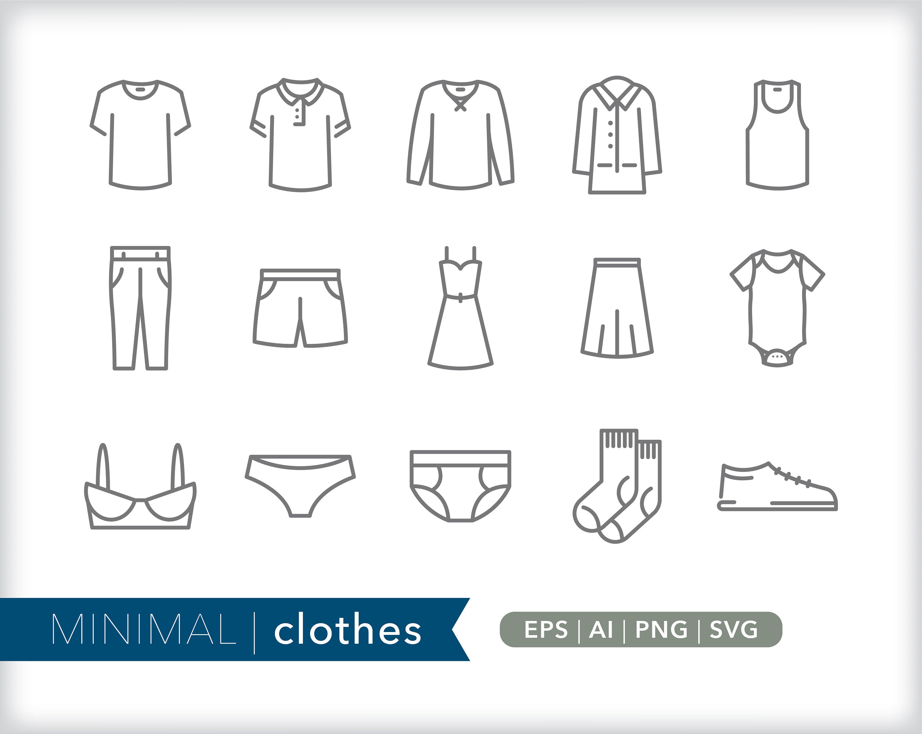 3000x2389 Clothes Line Icons Apparel Icon Illustrations Png Etsy