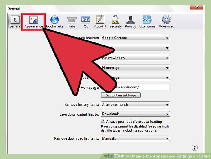 728x550 How To Change The Appearance Settings On Safari Steps