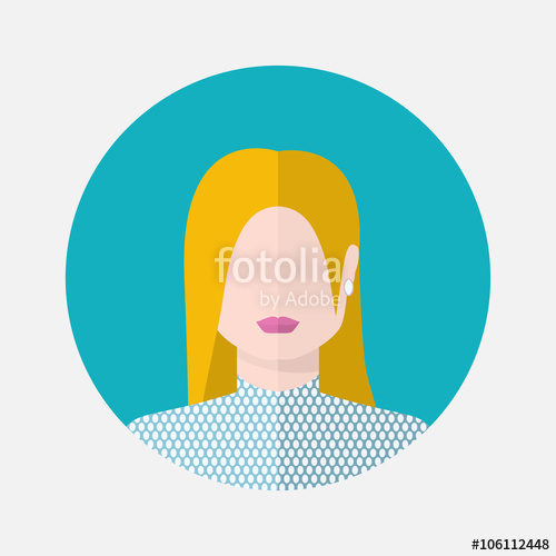 500x500 Vector Female Avatar Icon In Flat Style Nordic Nationality Vector
