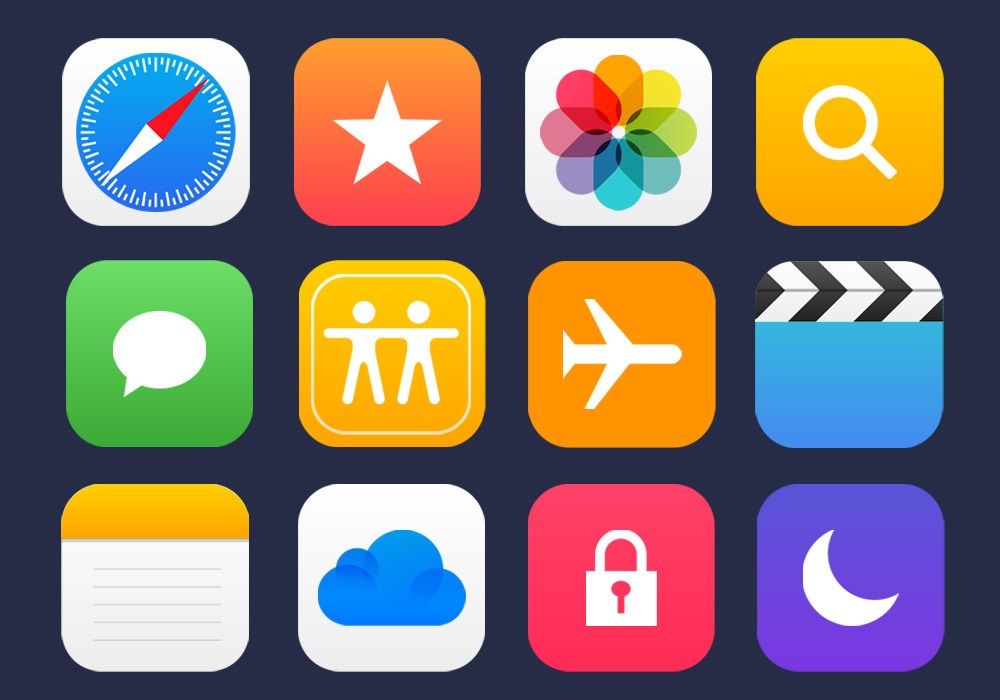 1000x700 Apple Apps Vector Icons