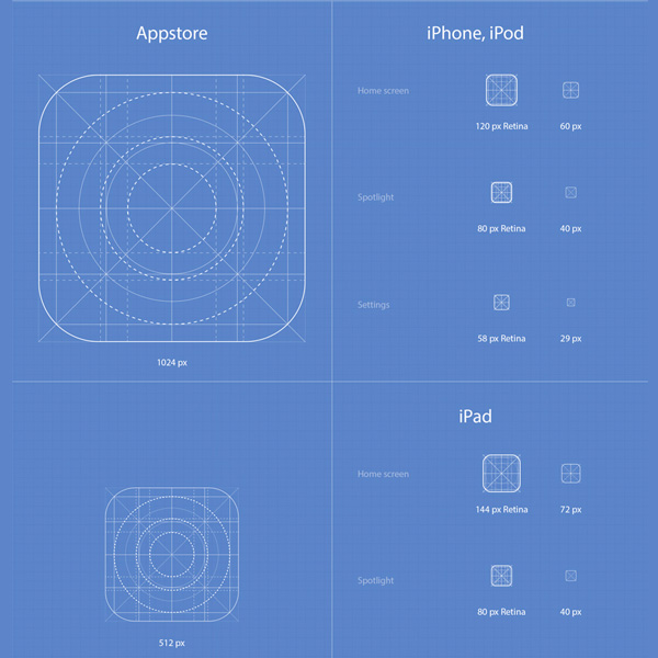 600x600 Apple Retina Icon Template Images