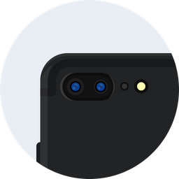 256x256 Apple, Iphone, Plus, Matt, Black, Dual, Camera Icon Of Flat Style