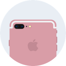 256x256 Apple, Iphone, Plus, Rose, Gold, Dual, Camera Icon Of Flat Style