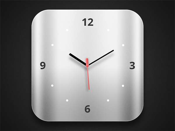 600x450 Brushed Metal Apple System Clock Icon