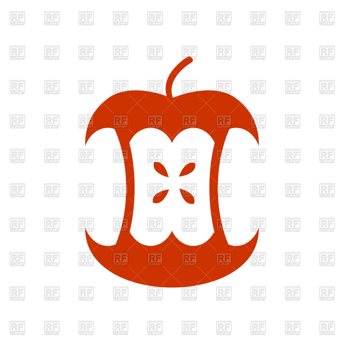 1200x1200 Apple Core Icon Isolated Vector Image Of Icons And Emblems