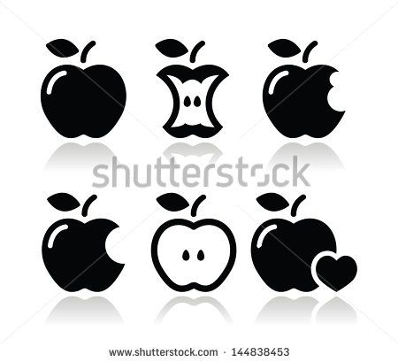 450x409 Apple, Apple Core, Bitten, Half Vector Icons