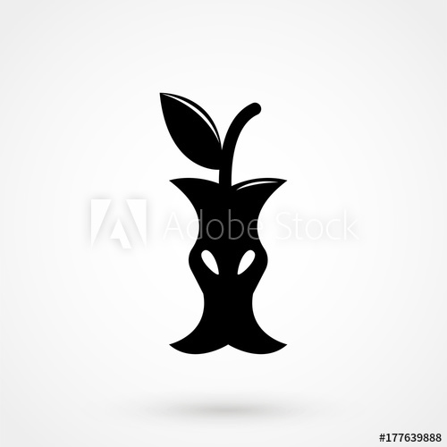 500x500 Black Apple Core Icon