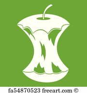 180x195 Free Art Print Of Apple Core Icon White Apple Core Icon White