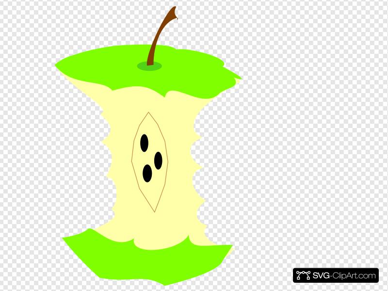 800x600 Green Apple Core Clip Art, Icon
