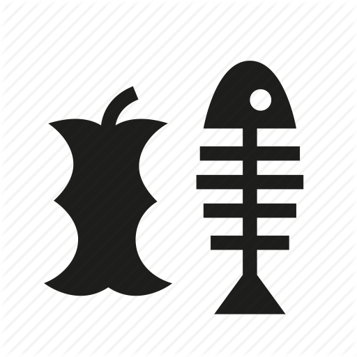 512x512 Apple, Apple Core, Fish Bone, Organic, Organic Waste, Waste Icon