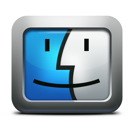 512x512 Apple, Face, Finder, Mac Os X, Mettalic Icon