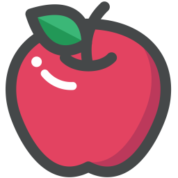 256x256 Apple, Fruit, Food, Vitamin, Healthy Icon Of Colored Outline Style