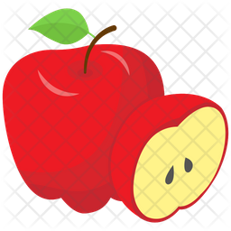 256x256 Red Apple Fruit Icon Of Isometric Style