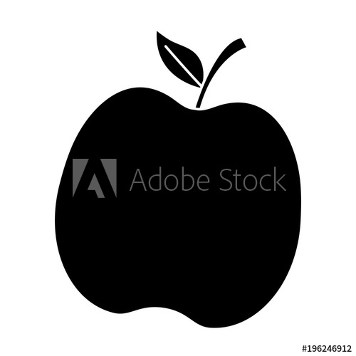 500x500 Apple Fruit Icon Over White Background, Vector Illustration