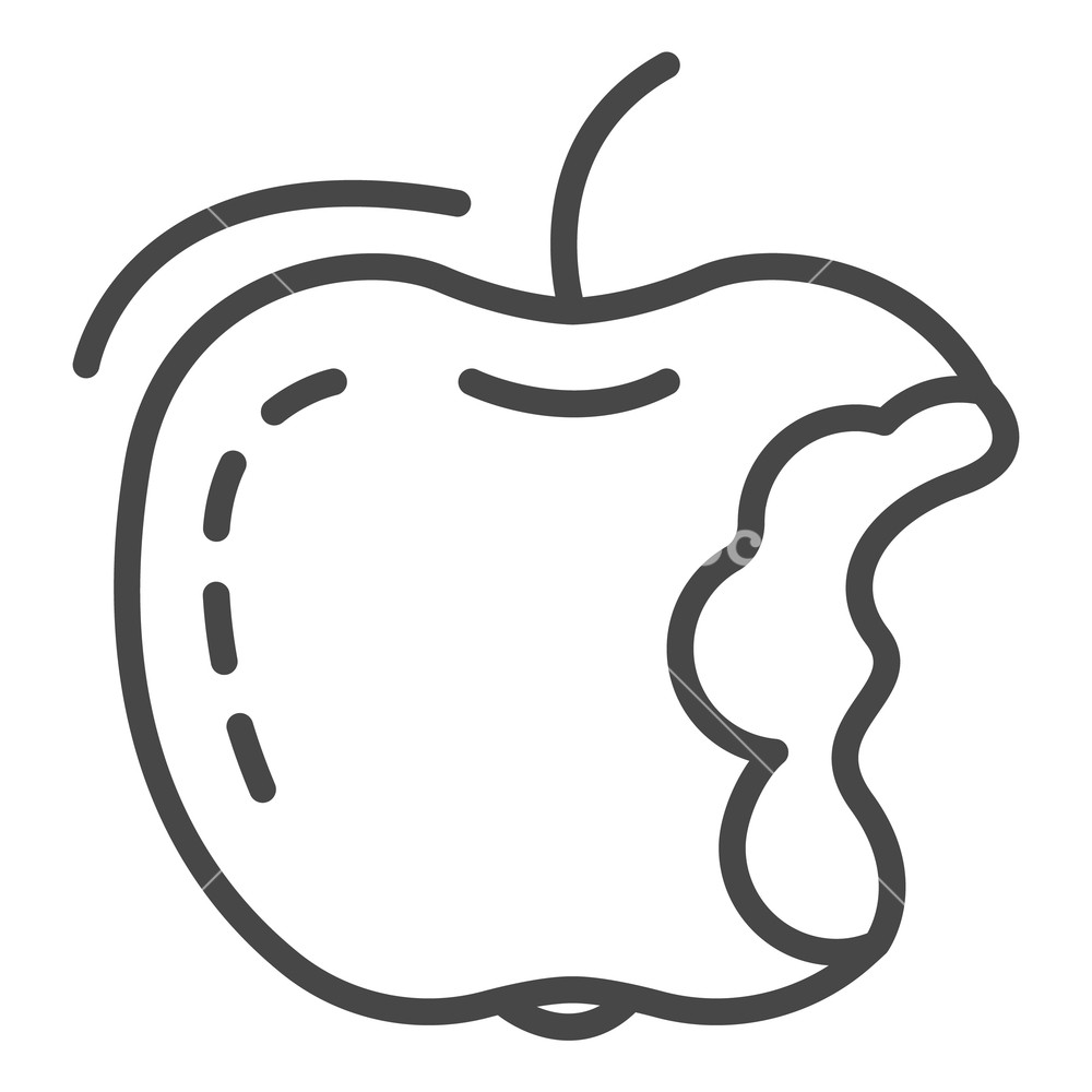 1000x1000 Eco Apple Icon Outline Eco Apple Vector Icon For Web Design