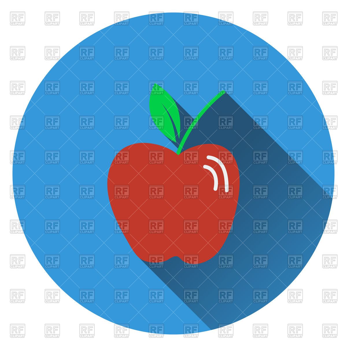 1200x1200 Apple Icon Flat Design Vector Image Of Food And Beverages