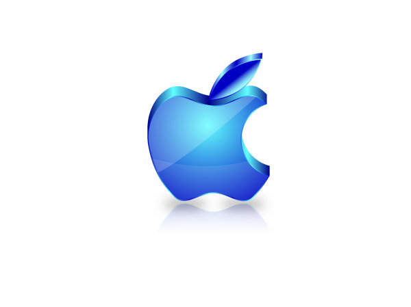 600x449 Blue Glass Textured Apple Icon Design Vector Free Download