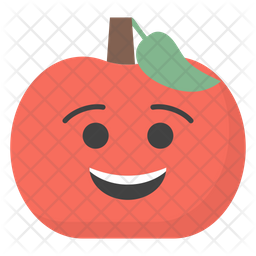 256x256 Smiling Apple Emoji Icon Of Flat Style