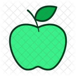 256x256 Apple Icon Of Colored Outline Style