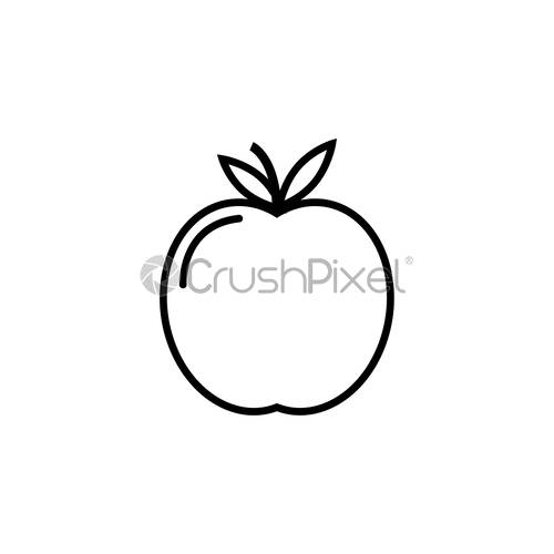 500x500 Apple Fruit Icon Design Template Vector Isolated