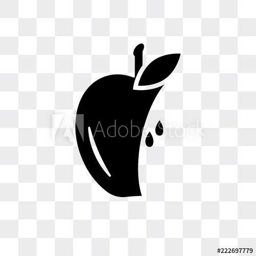 500x500 Half Apple Icon Isolated On Transparent Background Modern